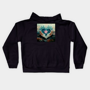 Water Hearts Of Love 2 Kids Hoodie